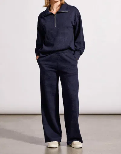 Tribal Quilted Pockets Pants In Night Sky In Blue