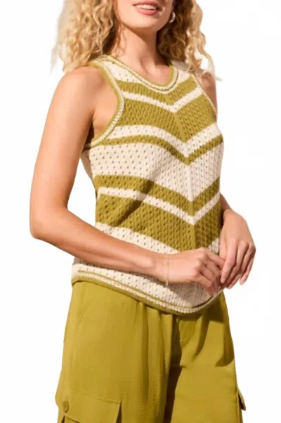 Tribal Racerback Tank Sweater In Aloe Leaf In Yellow