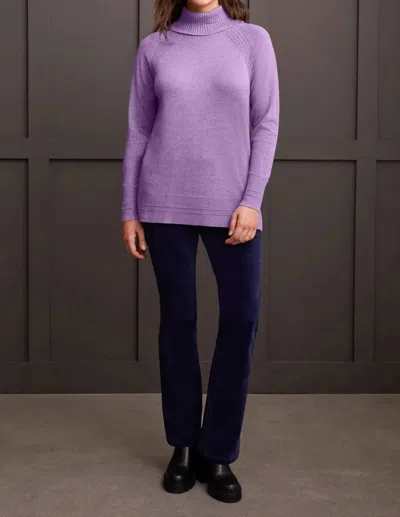 Tribal Raglan Cowl Neck Sweater In Orchid In Pink