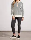 Tribal Raglan Knit Polo Top Sweater In Black/white