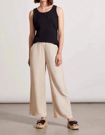 Tribal Regina Ribbed Tank Top With Lace Detail In Black In Blue