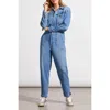 Tribal Lightweight Denim Jumpsuit In Sky Blue In Blue