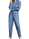 TRIBAL RELAXED CROP JUMPSUIT W/ POCKETS IN SKY BLUE