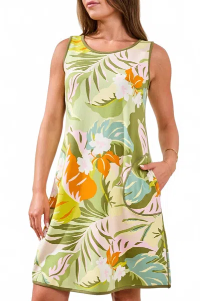 Tribal Reversible A-line Dress In Rainforest In Green