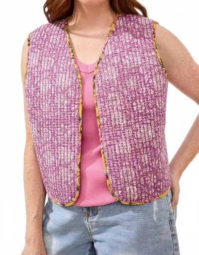 Tribal Reversible Combo Print Vest In Rosesilk In Multi
