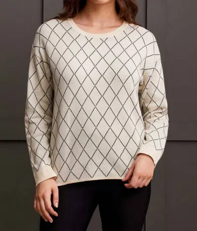 Tribal Reversible Cotton Crew Sweater In Moonstone In Pink