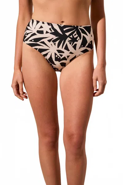 Tribal Reversible Hi-waist Bikini Bottoms In Seashell In Black