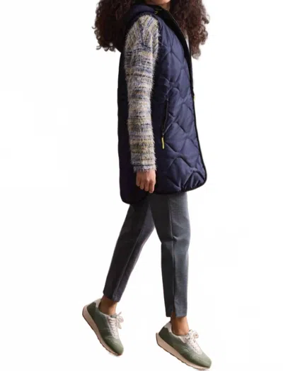 Tribal Reversible Hooded Puffer Vest In Night Sky In Blue