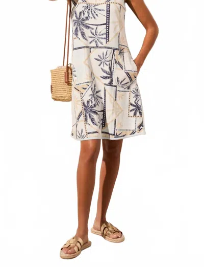 Tribal Reversible Knit Sleeveless Dress In Water In White