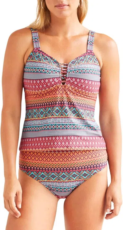 Tribal Reversible Tankini In Daiquiri In Green