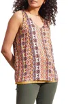 TRIBAL REVERSIBLE V-NECK CAMI TOP IN DIJON