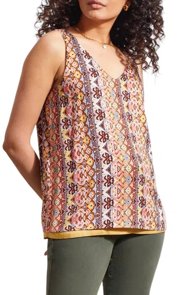 Tribal Reversible V-neck Cami Top In Dijon In Multi