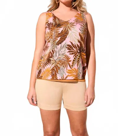 Tribal Reversible V-neck Cami Top In Golden Sun In Multi