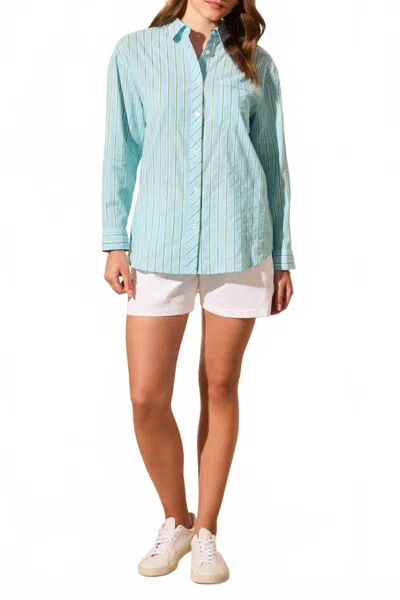 Tribal Roll Up Sleeve Shirt In Greensea In Multi