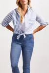 Tribal Roll Up Slv Shirt In Pacific In Blue