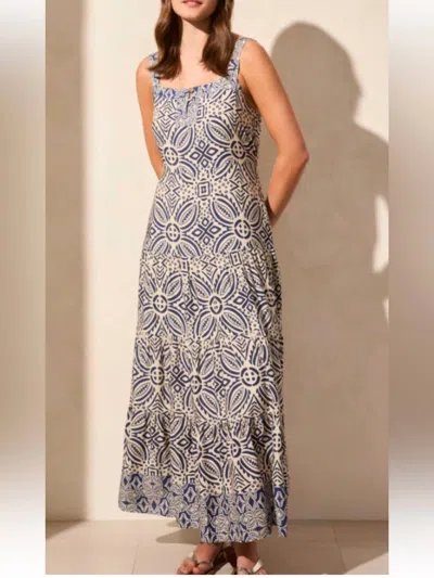 Tribal Safari Printed Maxi Dress In Blue