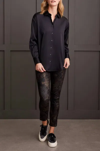Tribal Satin Drop Shoulder Shirt In Black