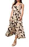 Tribal Savanna Tank Midi Dress In Black/beige Safari In Neutral