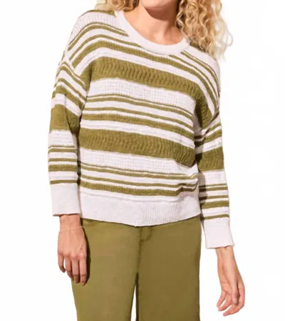 Tribal Scoop Neck Sweater In Loden In Pink