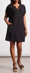 Tribal Shift Mini Dress With Pockets In Black In Black