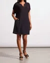 Tribal Shift Mini Dress With Pockets In Black In Black
