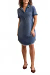 Tribal Shirt Dress With Pockets In Blue Bliss In Multi