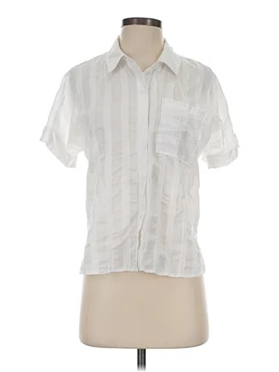Pre-owned Tribal Short Sleeve Blouse In White