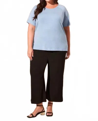 Tribal Short-sleeve Crewneck Top - Plus In Blue