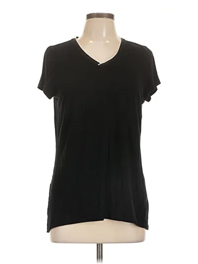 Pre-owned Tribal Short Sleeve Top Black V-neck Tops