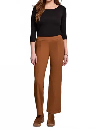 Tribal Signature Every Body Ponte Pull-on Pin Tuck Pants In Walnut In Brown