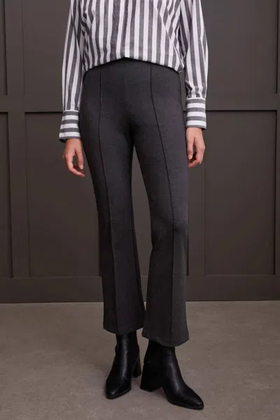 Tribal Signature Ponte Pull On Pants In Heather Charcoal In Gray