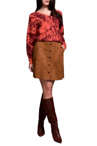 Tribal Skirt With Snaps In Biscotti In Multi