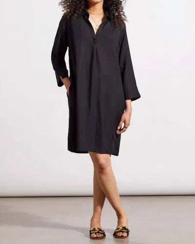 Tribal Sleeve Dress With Pockets In Black