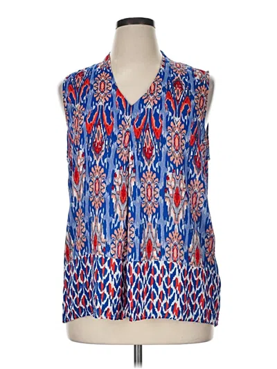 Pre-owned Tribal Sleeveless Blouse In Blue