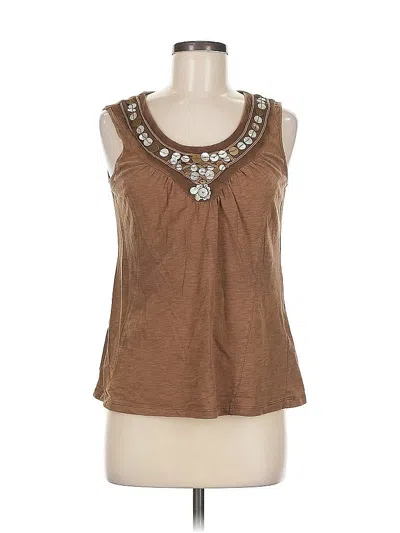 Pre-owned Tribal Sleeveless Blouse In Brown