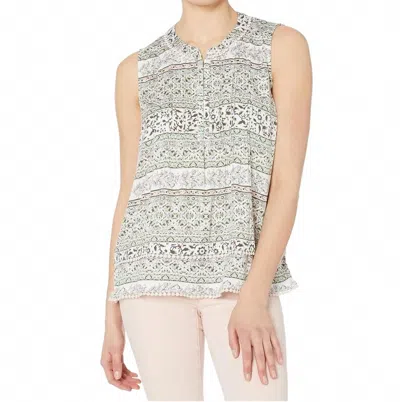 Tribal Sleeveless Blouse In Porcelain In White