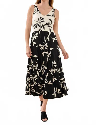 Tribal Sleeveless Combo Mini Dress In White/ Black