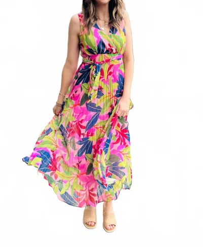 Tribal Sleeveless Dress In Teaberry In Multi