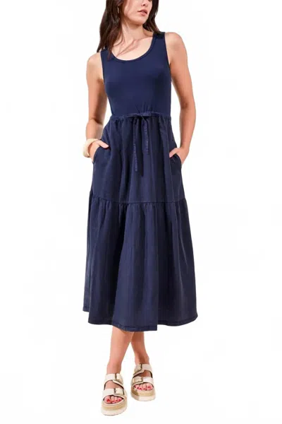 Tribal Sleeveless Maxi Dress In Nautical In Blue