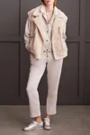 Tribal Sleeveless Sherpa Vest In Latte