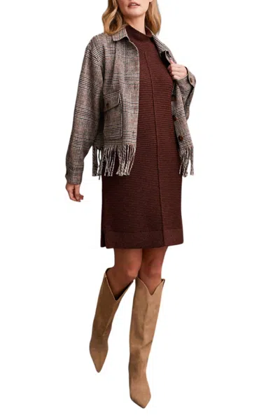 Tribal Sleeveless Sweater Dress In Marsala In Pink