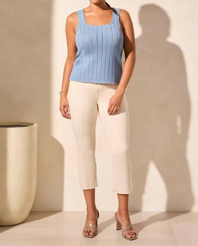 Tribal Sleeveless Sweater Tank In Scuba Blue