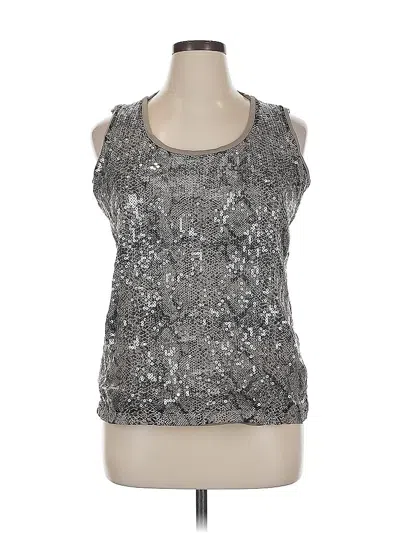 Pre-owned Tribal Sleeveless Top Silver Scoop Neck Tops