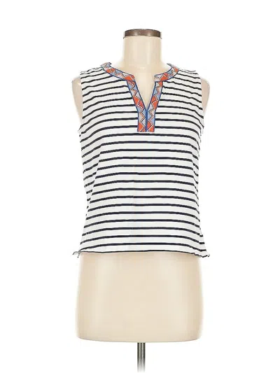 Pre-owned Tribal Sleeveless Top White Halter Neckline Tops