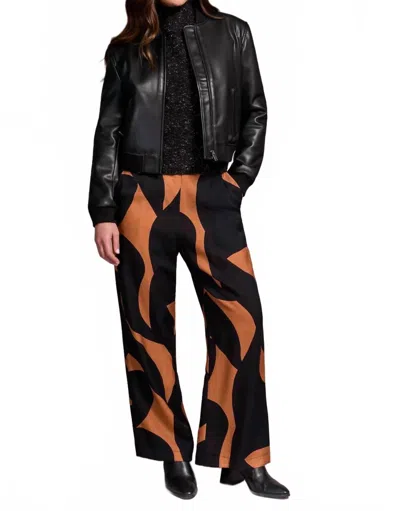 Tribal Soft Faux Leather Bomber Jacket In Black