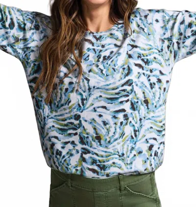 Tribal Soft Yarn Three-quarter Sleeve Sweater In Mist Blue