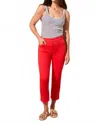 Tribal Sophia Curvy 25" Flared Jeans In Bayberry Red In Multi