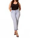 Tribal Sophia Curvy Comfort Stretch Micro Flare Crop Jeans In Light Surf In Blue