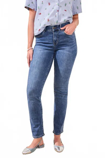 Tribal Sophia Curvy Fit Straight Leg Jean In Dark Vintage In Blue