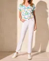 Tribal Sophia Curvy Fit Straight Leg Jeans In White In Multi